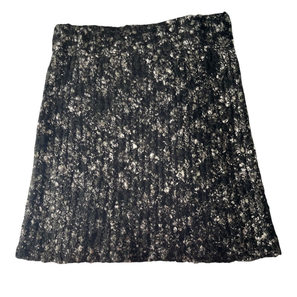 Fenn Wright Manson Black Grey Wool Alpaca Mohair Knit Mini Skirt Small
